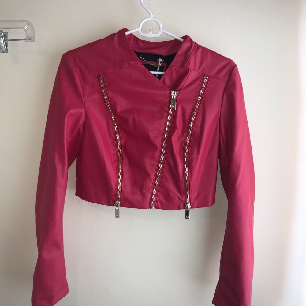 NWT Marciano by Guess faux leather pink jacket